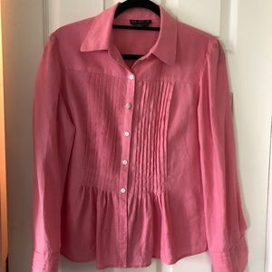 Pink button down blouse
